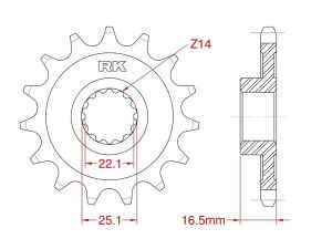 Front sprocket 15 teeth