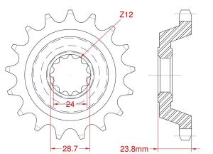 Front sprocket 17 teeth