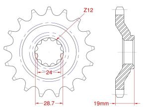 Front sprocket 17 teeth