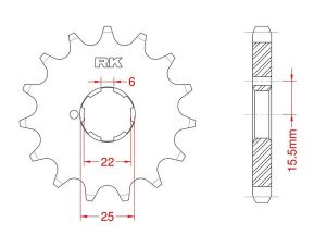 Front sprocket 15 teeth