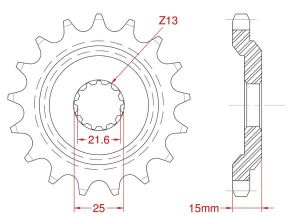 Front sprocket 15 teeth