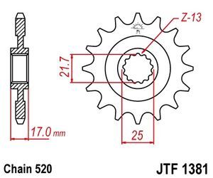 Front sprocket 15 teeth