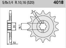 Front sprocket 14 teeth