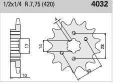 Front sprocket 13 teeth