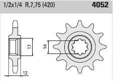 Front sprocket 12 teeth