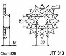 Front sprocket 16 teeth