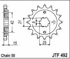 Front sprocket 15 teeth