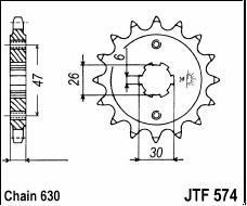 Front sprocket 16 teeth