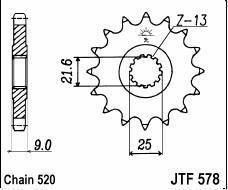 Front sprocket 16 teeth