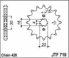 Front sprocket 16 teeth