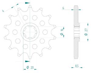 Front sprocket 14 teeth