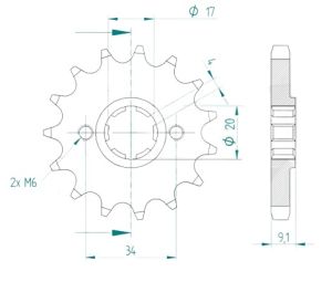 Front sprocket 17 teeth