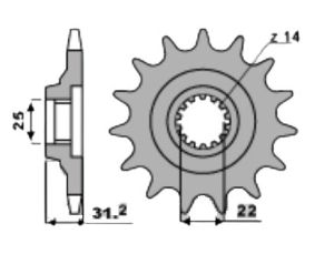 Front sprocket 15 teeth