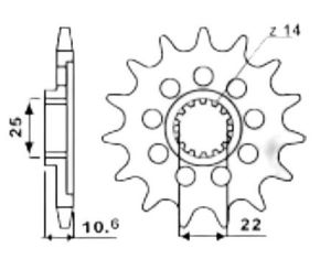 Front sprocket 14 teeth