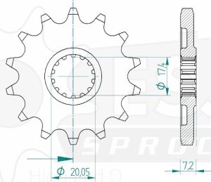 Front sprocket 14 teeth