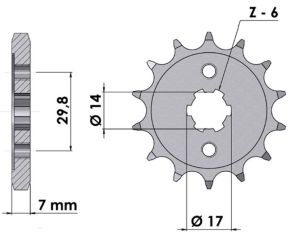 Front sprocket 13 teeth