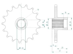 Front sprocket 17 teeth