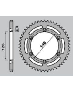 Achtertandwiel Alu 60 tanden