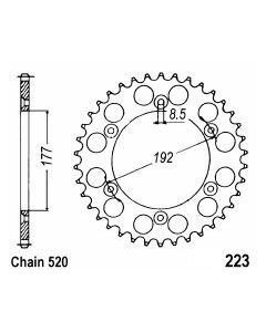 Achtertandwiel aluminium 48 tanden