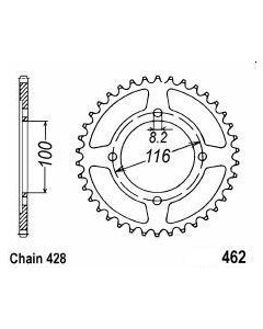 Achtertandwiel aluminium 44 tanden