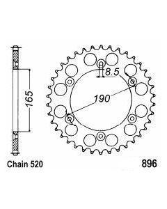 Achtertandwiel aluminium 45 tanden