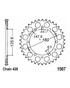 Achtertandwiel aluminium 48 tanden