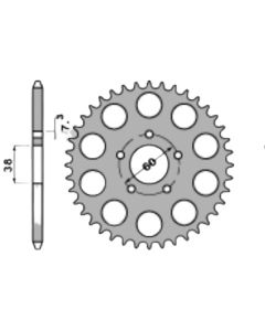 Achtertandwiel alu 62 tanden