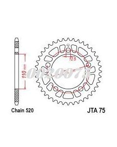 Achtertandwiel aluminium 40 tanden