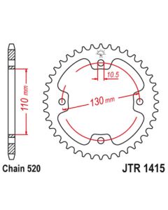 Achtertandwiel staal 39 tanden