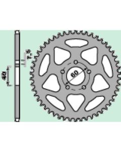 Achtertandwiel aluminium 53 tanden