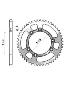 Achtertandwiel aluminium 54 tanden