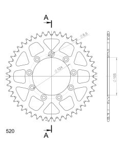 Achtertandwiel aluminium 32 tanden