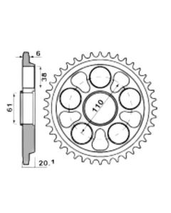 Achtertandwiel aluminium 40 tanden