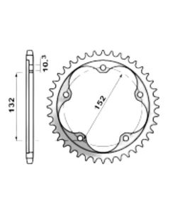 Achtertandw. alu 38 t.