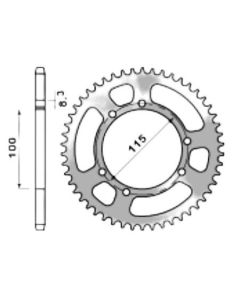 Achtertandwiel aluminium 56 tanden