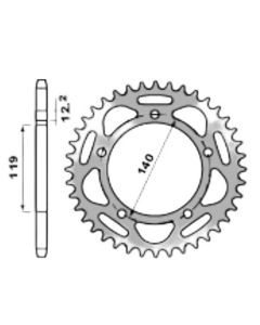 Achtertandwiel aluminium 41 tanden