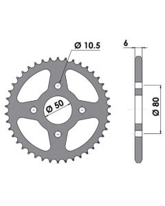 Achtertandwiel alu 26 tanden