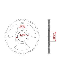 Aluminium achtertandwiel 40 tanden