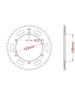 Achtertandwiel ALU 50 tanden