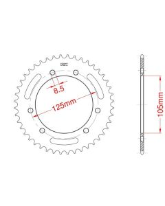 Achtertandwiel aluminium 40 tanden