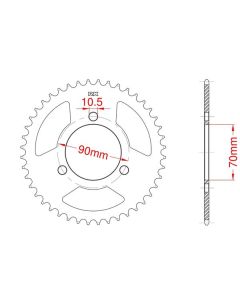 Achtertandwiel aluminium 29 tanden