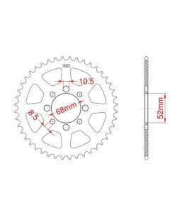 Achtertandwiel alu 38 tanden