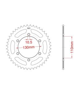 Achtertandwiel alu 45 tanden