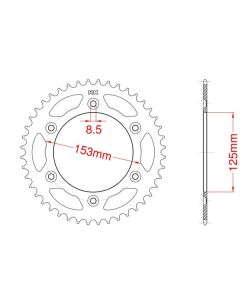 Achtertandwiel aluminium 38 tanden