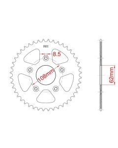 Achtertandwiel aluminium 41 tanden