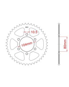 Achtertandw. aluminium 34 tanden