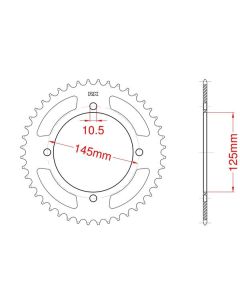 Achtertandwiel aluminium 40 tanden