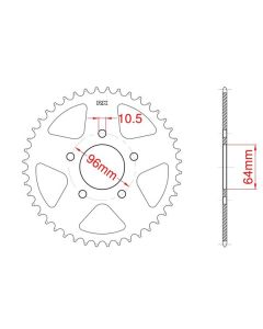 Achtertandwiel aluminium 52 tanden