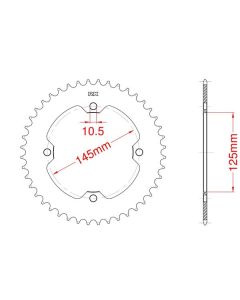 Achtertandwiel aluminium 42 tanden