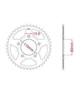 Achtertandwiel alu 47 tanden